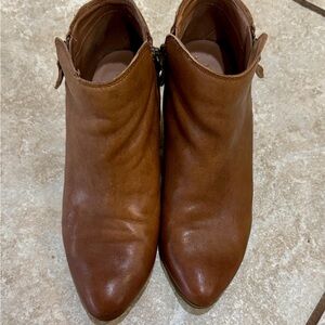 Frye Tan Leather Ankle Booties